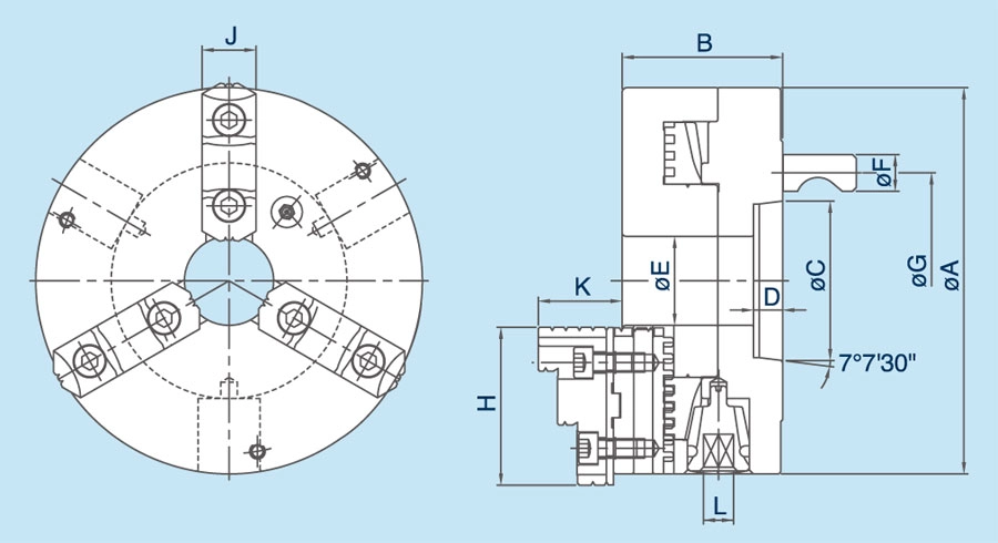 D1 3-Jaw D1 Type Chucks